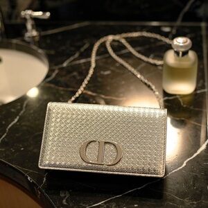 Christian Dior Cannage 30 Montaigne Embossed Calfskin Clutch Shoulder Bag
